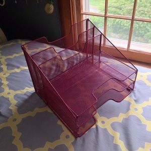 Pink Magazine/Paper Organizer for Dorm Room